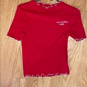 Embroidered Red  Blouse